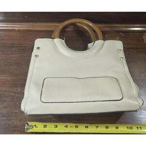 Contemporary Luxury Vieta Wte Handbag Brown Circular Handles